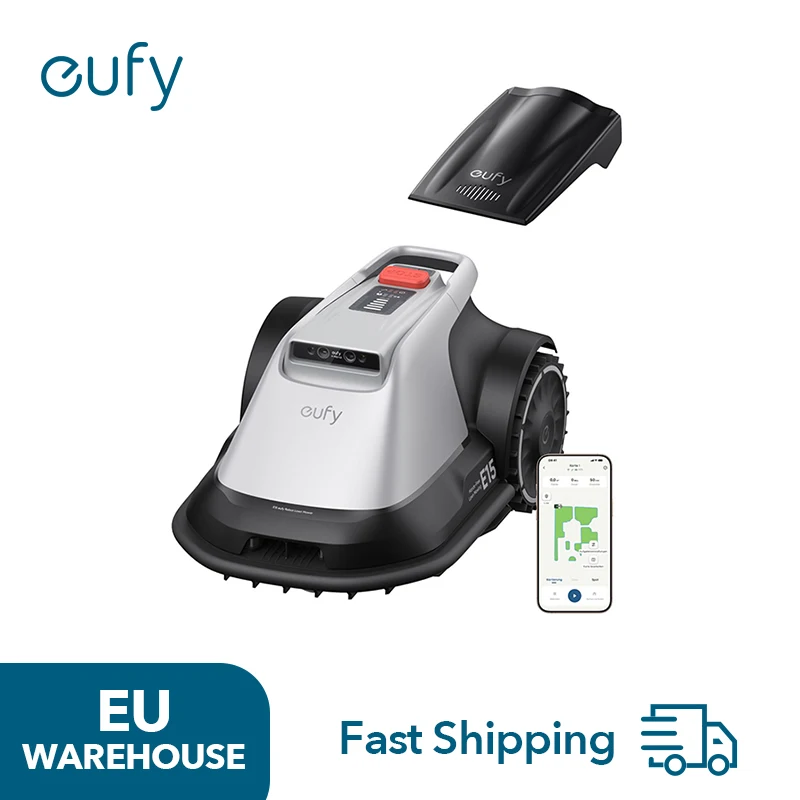 (EU stock)eufy Mähroboter E15, Kein Kabel, Kein RTK, Keine Signalausfälle, Auto-Mapping,