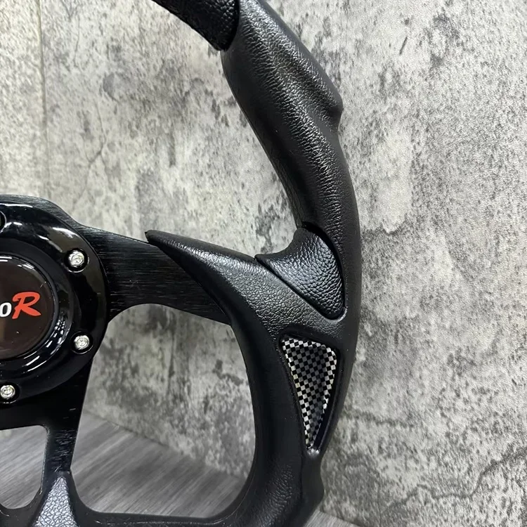 Car Modified Steering Wheel Pvc Semi-circle Racing Drift General Carbon Fiber Blade PU Athletic 13 14 Inch Steering Wheel