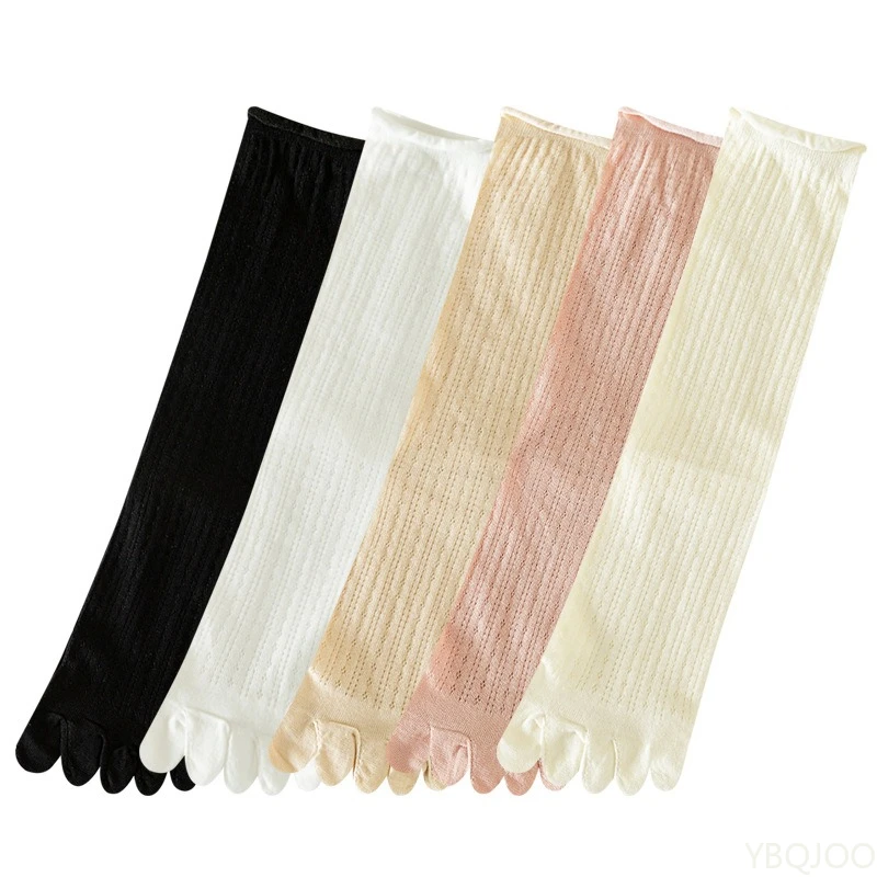 جوارب بخمسة أصابع للنساء، جوارب متوسطة مكدسة للربيع والصيف، جوارب قطنية عصرية قابلة للتنفس وممتصة للنساء #5