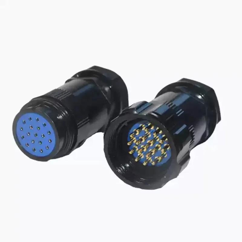 Socapex 19-Pin Waterproof Power Connector Set, Male to Female Aviation Plug for Stage Lighting