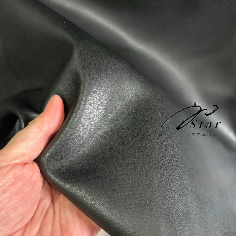 PU Leather Fabric Black Suede Back for Jacket Pants Bag Seat Cover Craft Fashion Designer DIY Fall Material Sewingaccessories