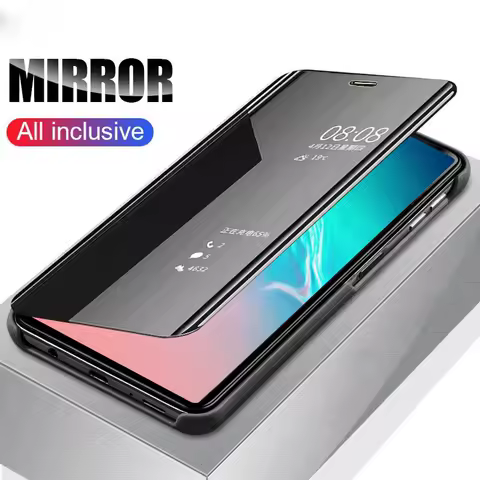 Smart Flip Phone Case For Samsung Galaxy Note 8 9 10 20 Hard Back Cover For Samsung S10 S20 S21 Plus S20FE Mobile Protection