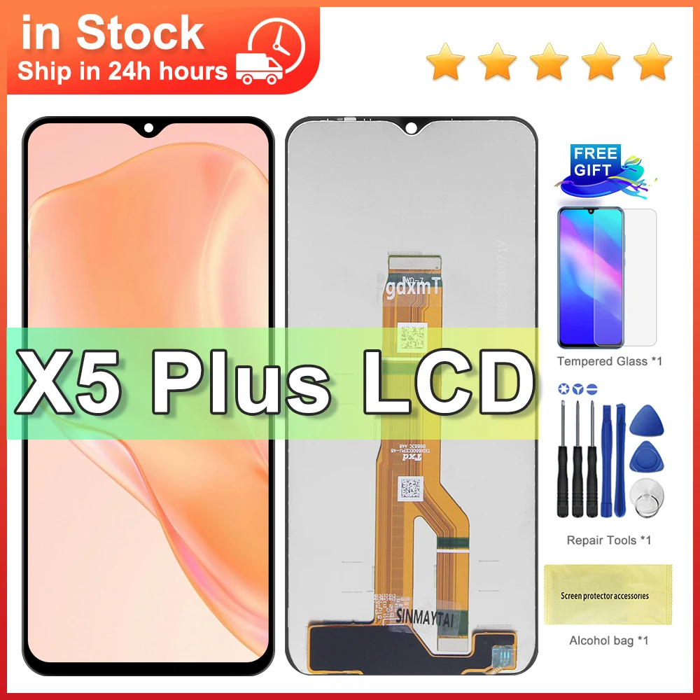 

6,56-дюймовый ЖК-дисплей с сенсорным экраном и дигитайзером для Honor X5 plus, протестирован, совместимый с модельми WOD-LX1 WOD-LX2