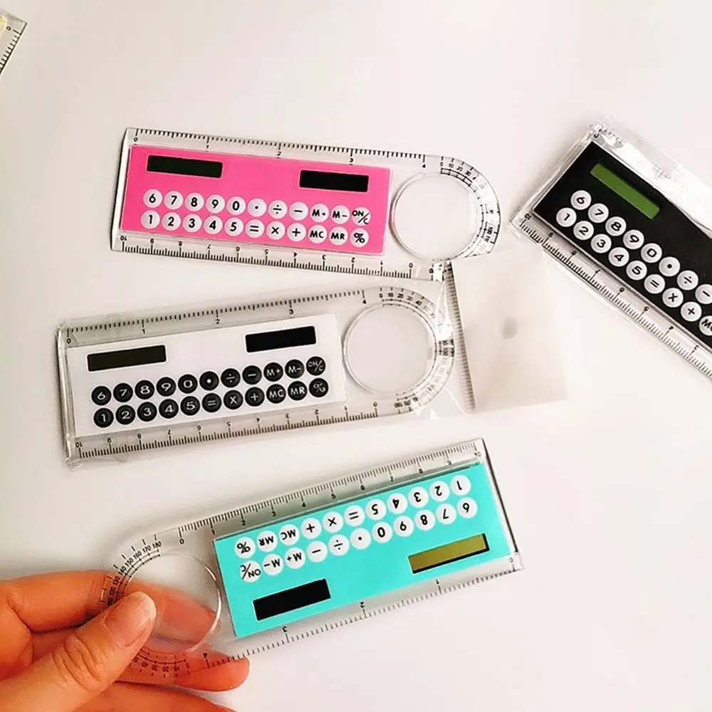 Multifunctional Childrens Tool Portable Calculator Ruler Solar Energy Calculator Office Stationery Digital Caliper