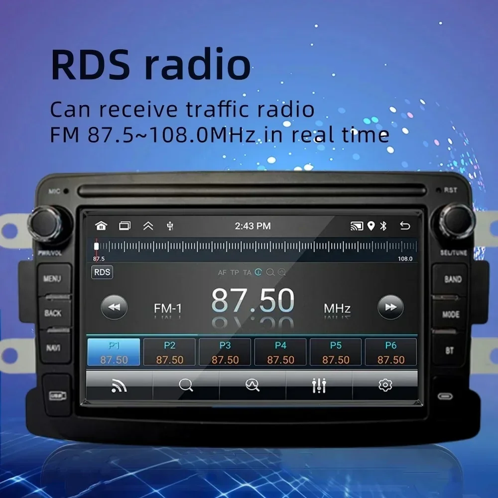 Car Radio Android for Dacia Logan Dokker Duster Sandero Lodgy 2012 - 2017 Renault Captur Symbol Autoradio Carplay Navigation GPS