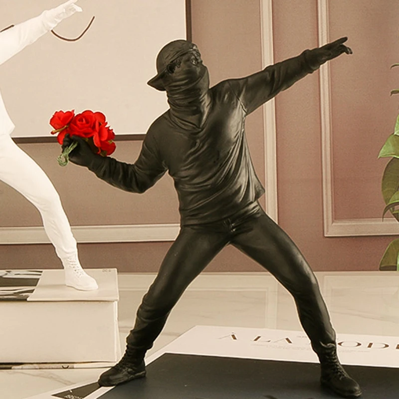 Lanciare ornamenti floreali Opere d'arte astratte Scultura Figura Ornamenti Soggiorno Studio Decorazione della casa Artigianato