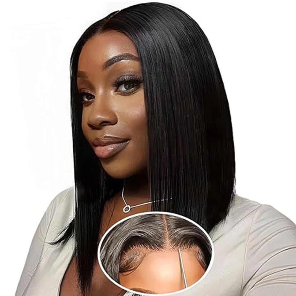 

7x5 Lace Clousure Human Hair Wig For Women 8-16 Inch Wear Wigs Straight Human Hair Wigs Glueless Straight Short Bob Wigs
