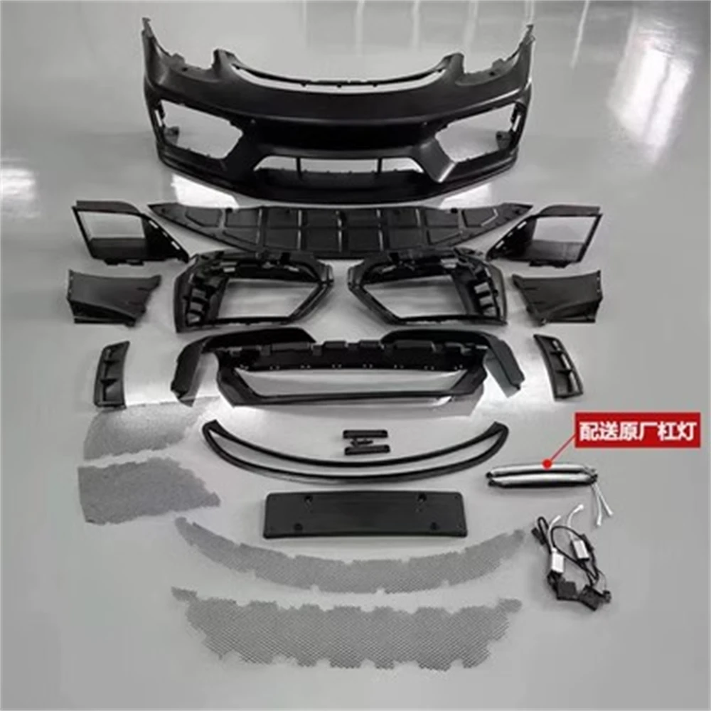 Car body kit surround Front rear bumper For Porsche Cayman718 modified GT4 rear lip  spoiler hood