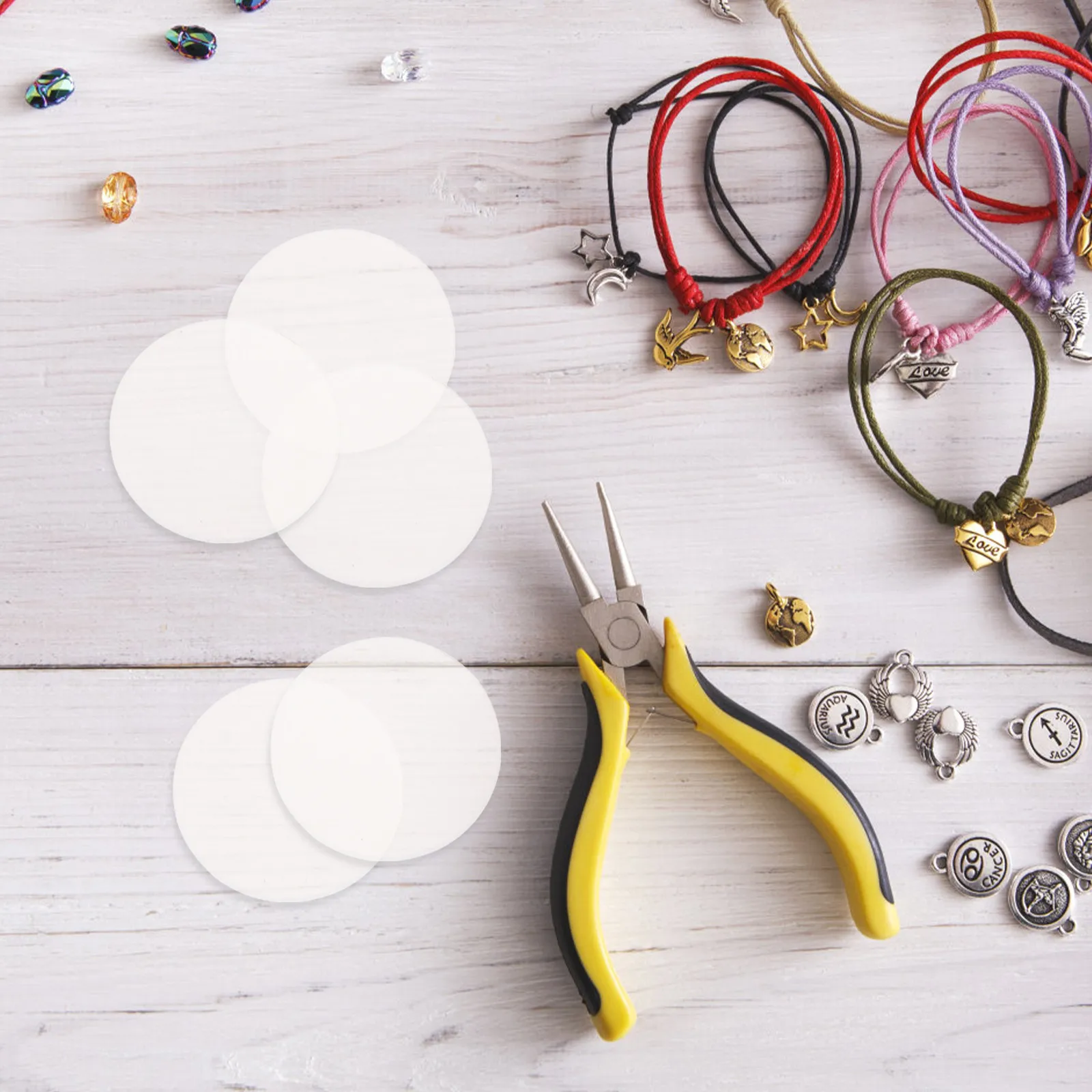 

30 шт. акриловых заготовок в форме кругов с гладкими краями, прозрачные круглые диски, идеально подходят для рисования, творчества, поделок и домашнего декора.