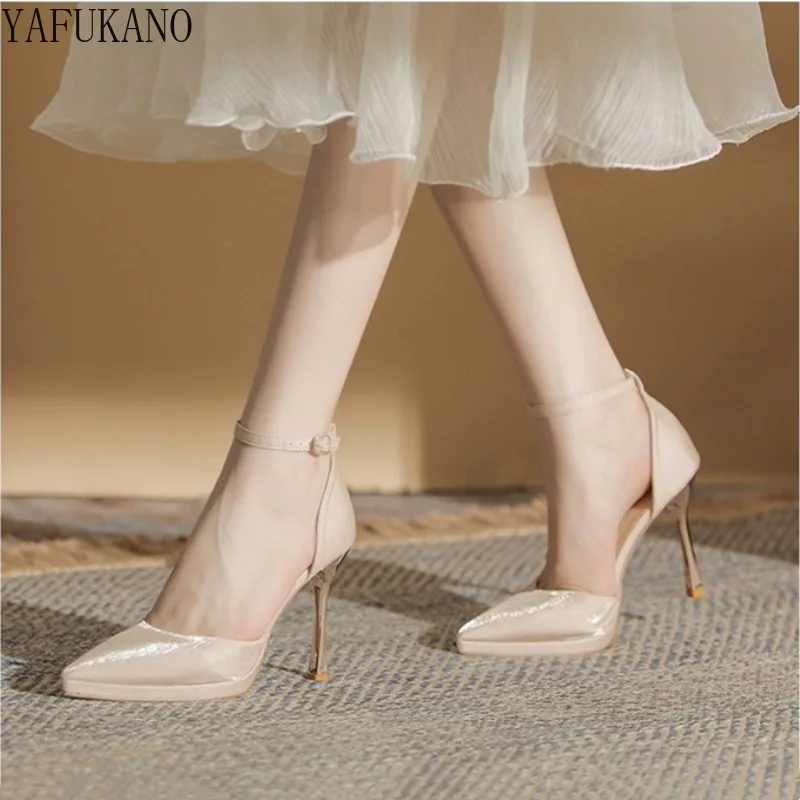 10CM Waterproof Platform High Heels Women 2024 New Spring Autumn Sexy Temperament Etiquette Thin Heels Shoes Pointed Toe Pumps