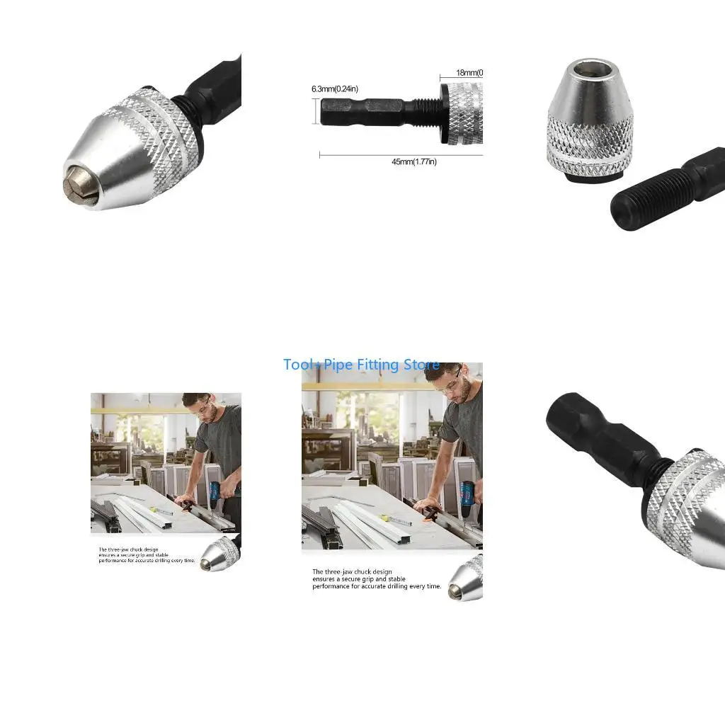 F92B Drill Bit Adapter for Impacting Driver Converters Keyless Drill Chuck Adapter