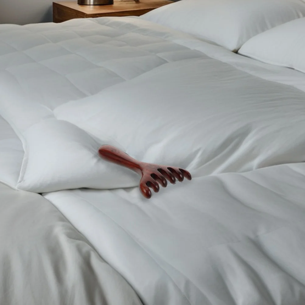 

2pcs Wooden Comb Natural Wood For Scalp Foot Face Acupoint Relief Portable Gua Sha Tool Multifunctional Massage Comb Wood