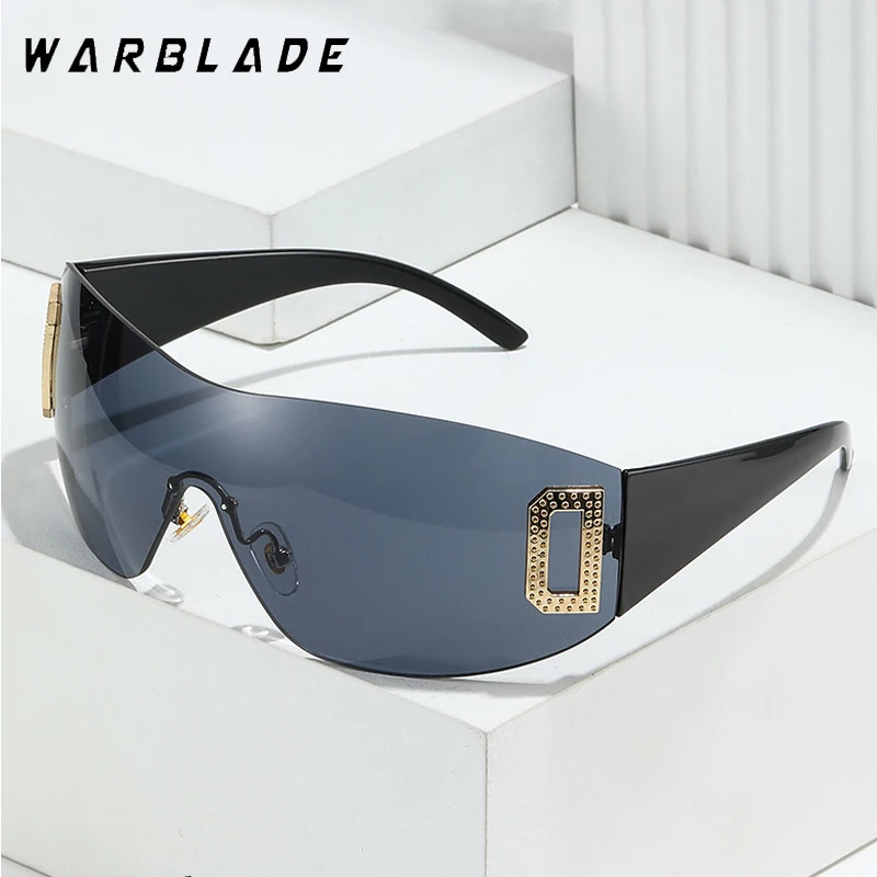 

2024 Punk One Piece Sunglasses Goggle New Y2k Luxury Brand Sun Glasses Shades Eyewear UV400 D Word Glasses Sports Sun Glasses