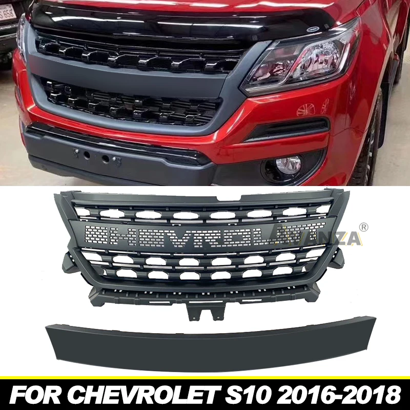 Grille W/Light Accessories Fits For Chevrolet S10 2016-2018 Racing Grill