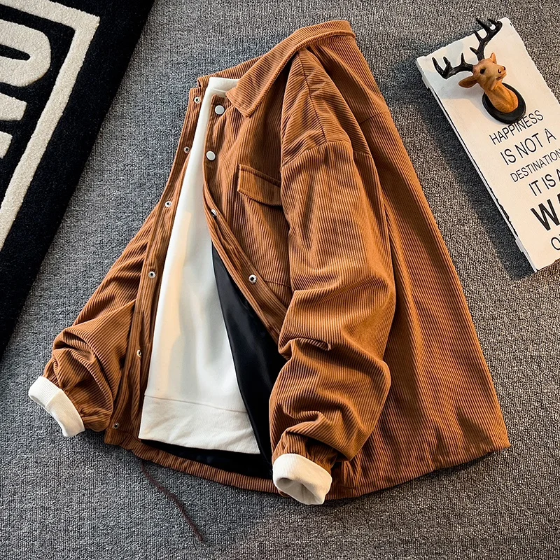 

Ретро-японская вельветовая куртка с вышивкой, мужская модная свободная повседневная верхняя одежда, весенне-осенняя рабочая куртка, молодежная, из полиэфирного волокна