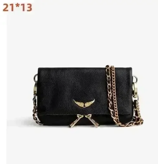 ZADIG&VOLTAIRE Bag Designer Brand Women Wings Classic Bags Vintage Black Rocky Studded Shoulder Crossbody Party Rock Black