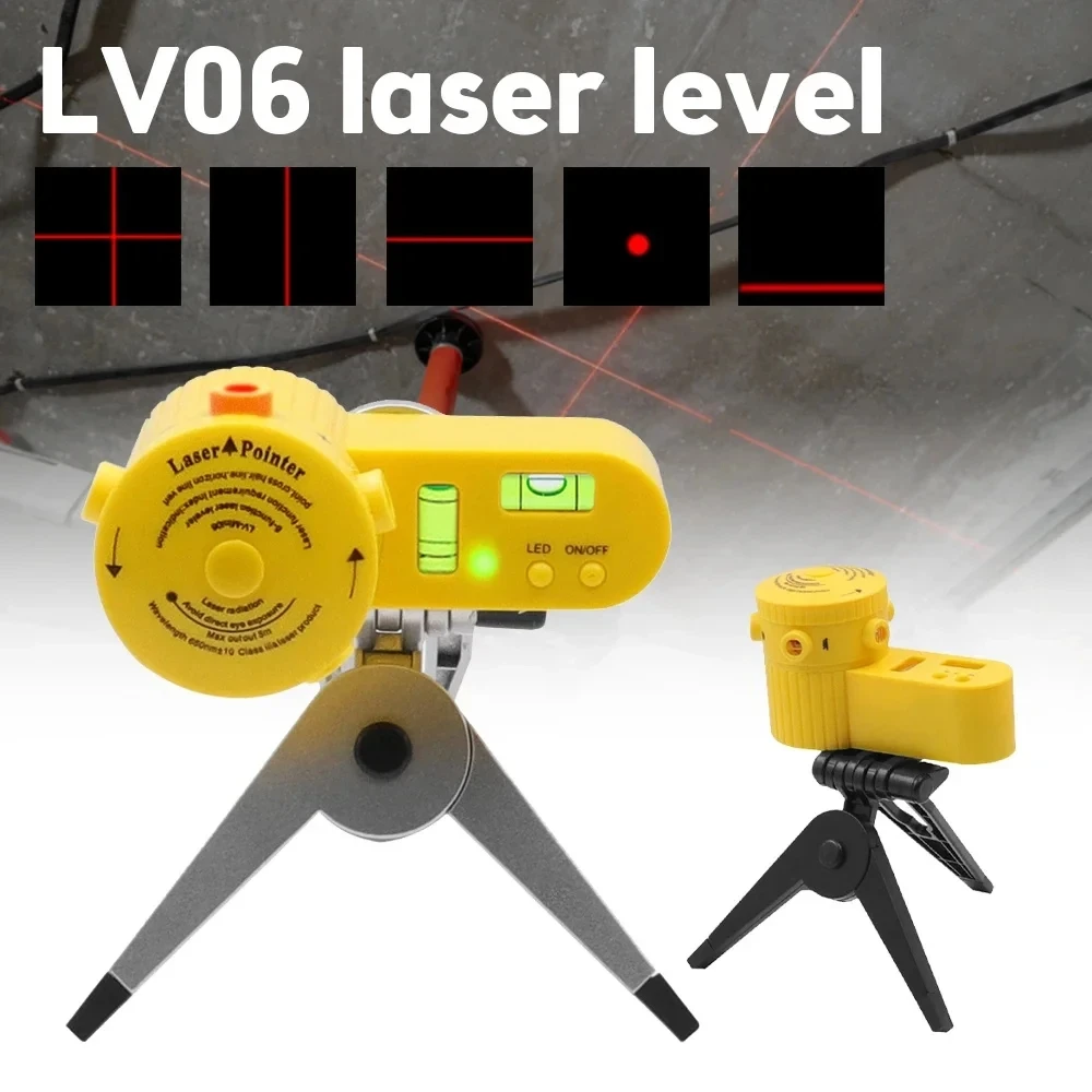 Nível a Laser Multifuncional de Linhas Cruzadas Vertical e Horizontal LV60 com Tripé para Medição - Ferramenta de Nivelamento a Laser