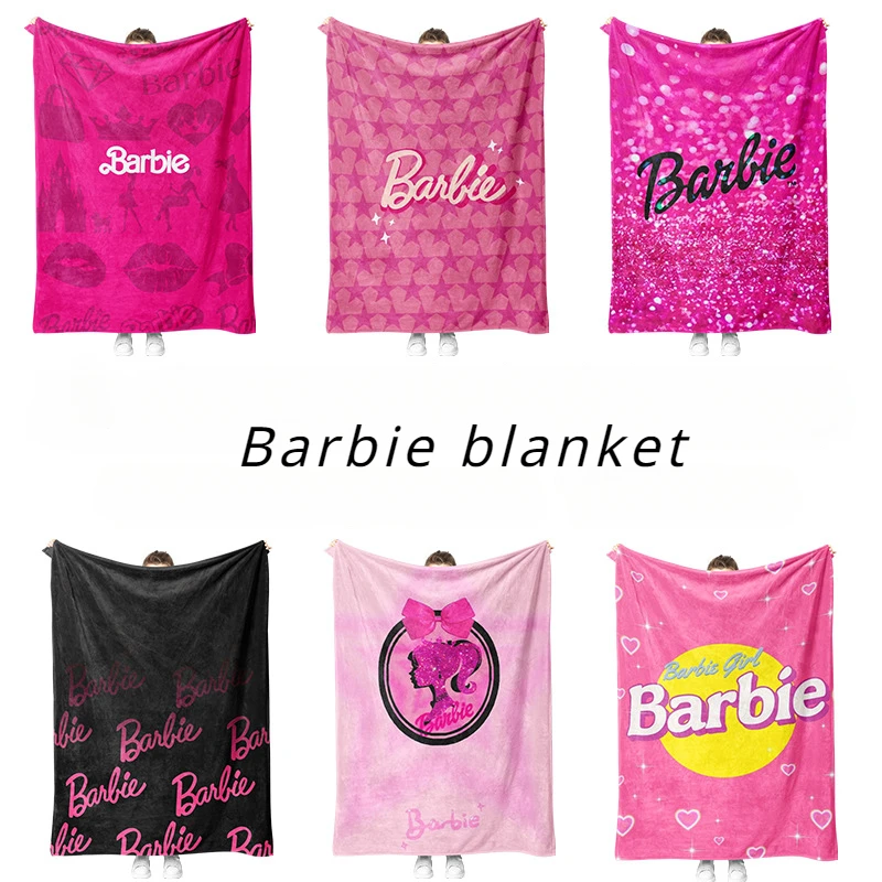 

Cartoon Barbie Blanket Quilt Kawaii Printed Flannel Blanket Woman Office Nap Air Conditioning Cover Shawl Blanket Home Decor