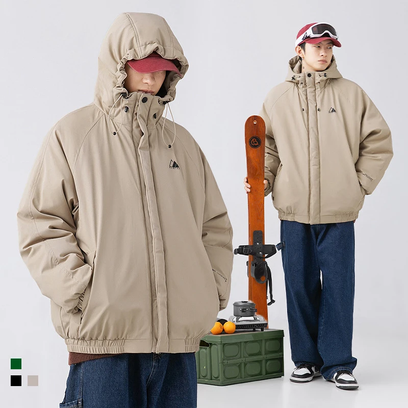 Men Hooded Jacket Parka Japanese Streetwear Harajuku Outdoors Padded Jacket 2022 Winter Couple Cotton Windbreaker Warm Ourwear