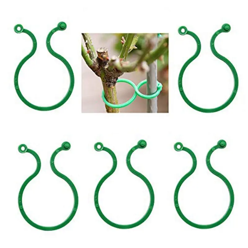 A25I-100PCS Plant Twist Clip Ties Garden Plant Support Clips Vegetables Tomato Vine Flower Clips Plant Locks For Plants 5.9Cm