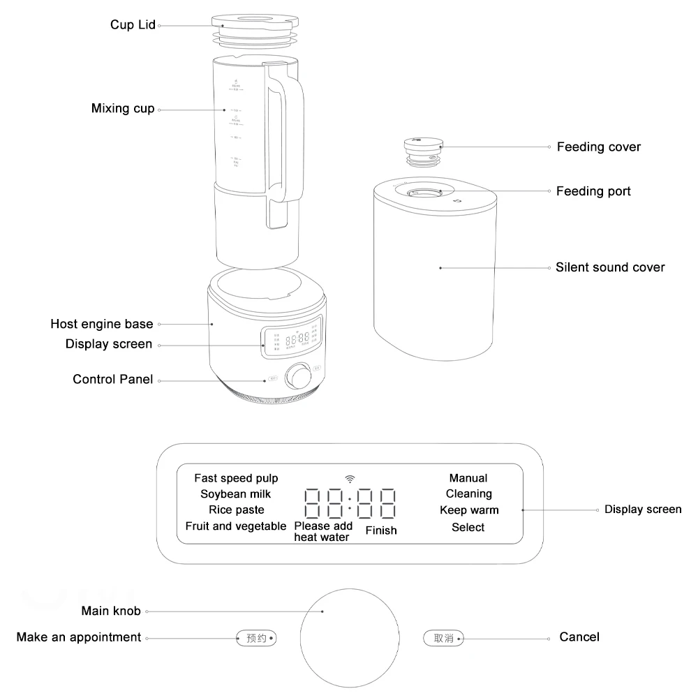 Xiaomi Mijia Smart High Speed Blender S1 Stille Muurbrekende Kookmachine Blenders Voor Keukenmuurbrekende Mixermachine