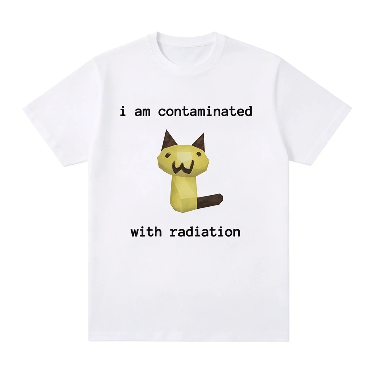 Gatto Divertente Meme T-shirt: I'm Contaminated By Radiation - Cat Emoji Short-sleeved T-shirt