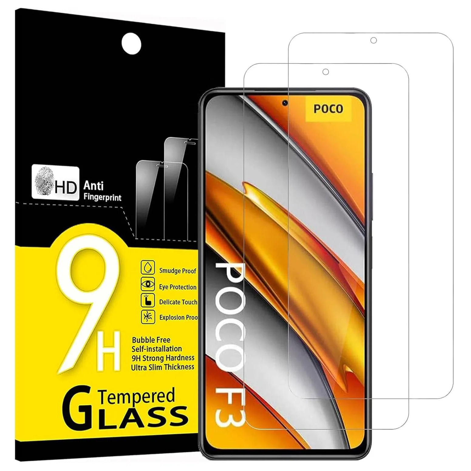 

3pcs Tempered Glass For Poco F3/Poco F3 GT Screen Protector Glass Poco F2 Pro Protective Film