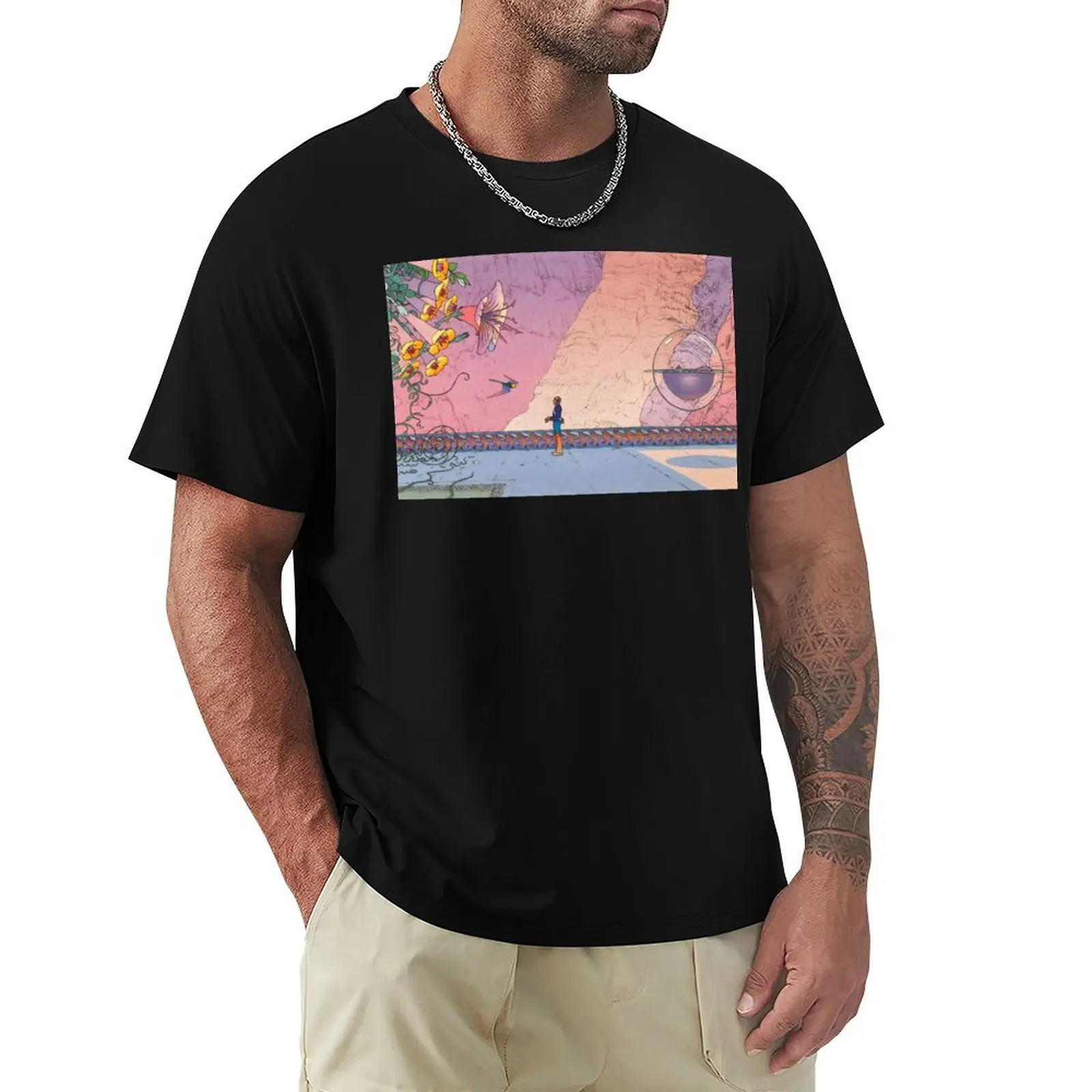 

Jean Giraud Moebius T-Shirt Sports Casual Short Sleeve Cotton Tee