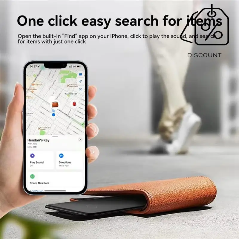 AS95-2Pcs ไร้สายชาร์จติดตามตําแหน่ง MINI กระเป๋าสตางค์ Tracker การ์ดกันน้ํา GPS Locator ทํางานสําหรับ iPhone ค้นหา Tracker ของฉัน
