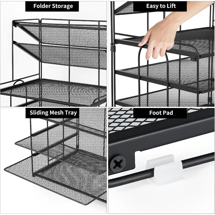 6-уровневый лоток для писем, органайзер для бумаги, настольные органайзеры и аксессуары для эффективного офисного рабочего пространства, органайзер для настольных файлов