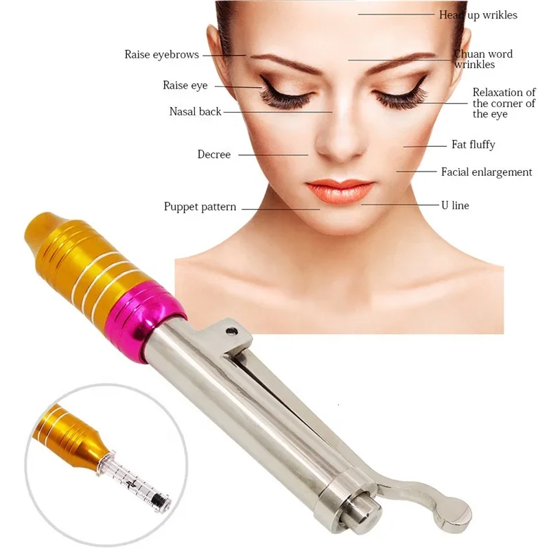 No-Needle Injection Gun, Hyaluron Pen, Face Skin Wrinkle Anti Aging, Ampuole Syringe 0.3ml Hyaluronic Acid Lip Filler Injectable