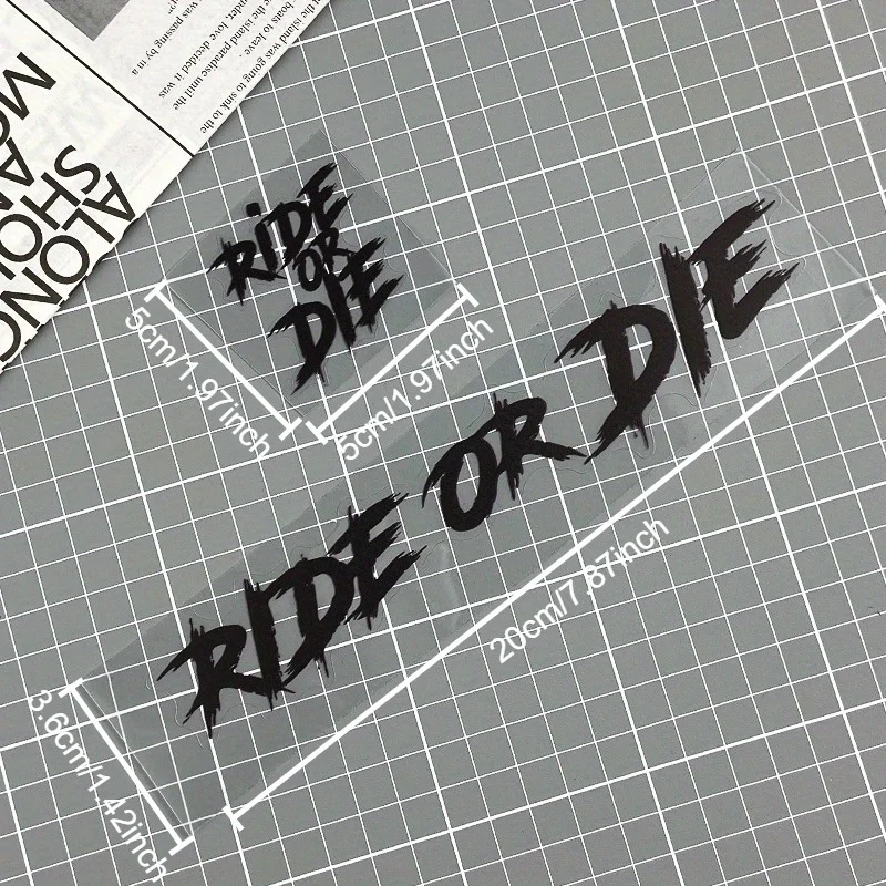 2PCS RIDE OR DIE Motorcycle Stickers Waterproof for Motorbike Helmet DIY Road Bicycle Top Tube Frame Self-adhesive Vinyl Decals