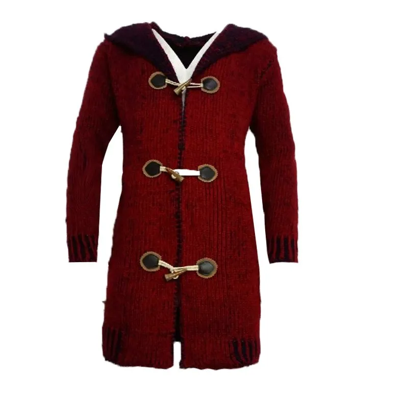 

Men's Hooded Knitwear Splicing Faion Slim Fit Buttoned Long Sve Loose Outerwear Casual Cotton Sweatirt for Men