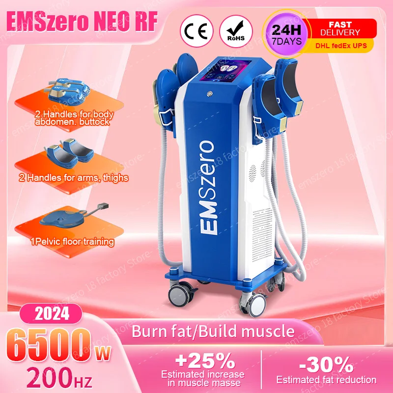 

Best Seller EMSzero NEO 15 Tesla 6500W Hiemt Sculpting Machine with 4 pcs Handles Pelvic Stimulation Pads use Slaon