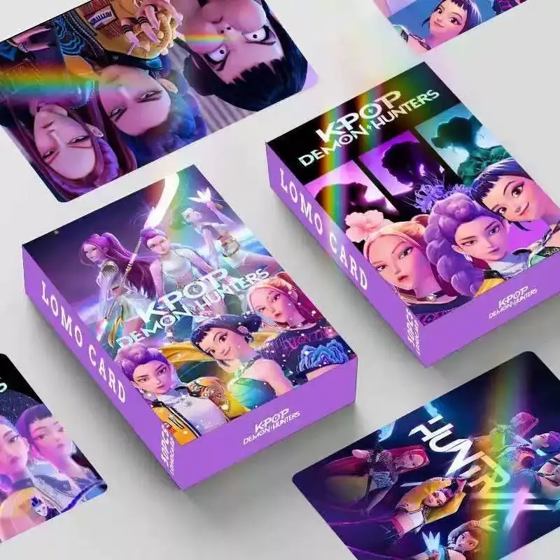 Nuevo Kpop Demon Hunters 30 tarjetas laser K-POP Witch Hunt serie de dicjos animados accesorios LOMO tarjetas بيكيناساس