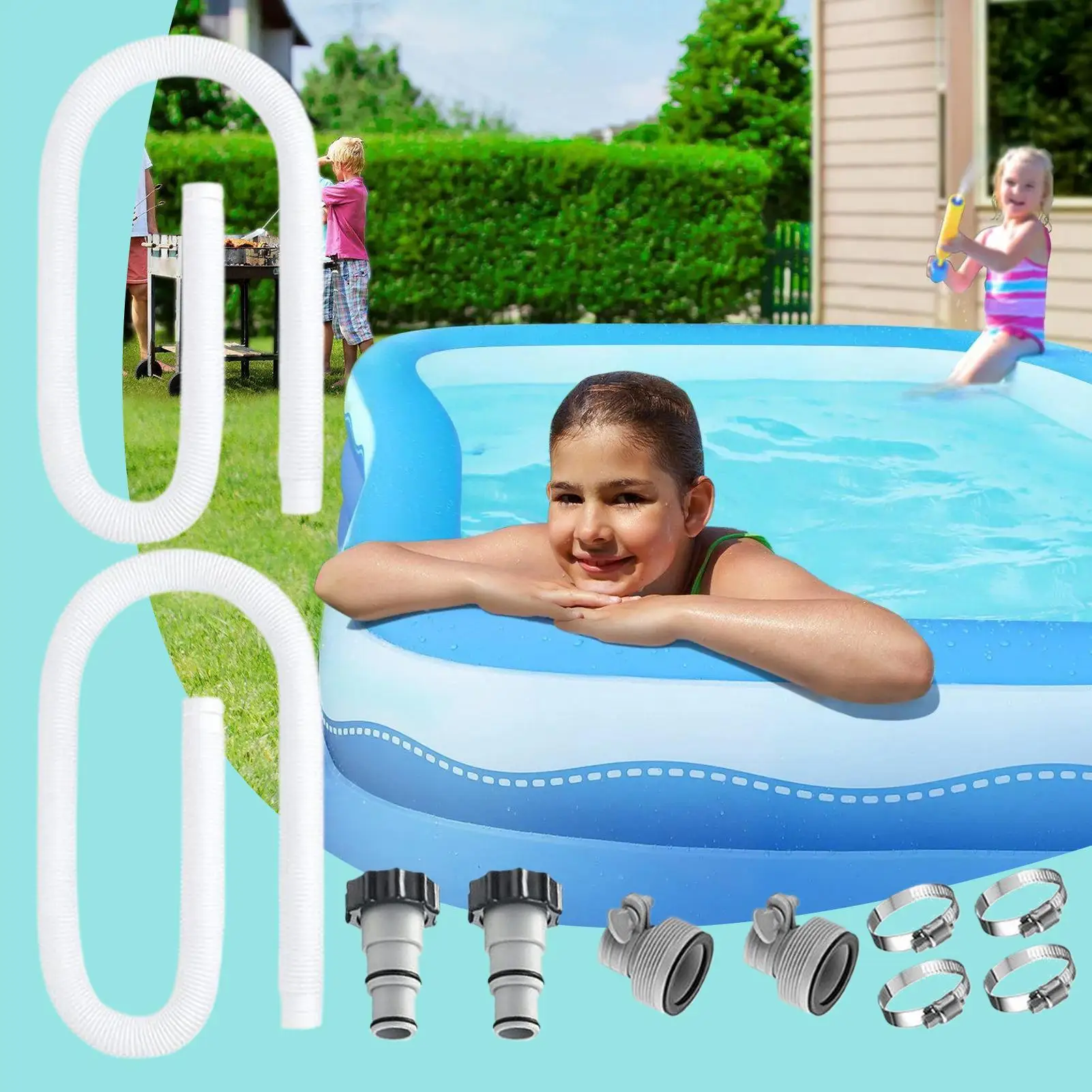 

Сменный шланг для бассейна, инструмент для ремонта шланга для бассейна, прочная труба 1,5 дюйма для циркуляции, очистки, обслуживания потока