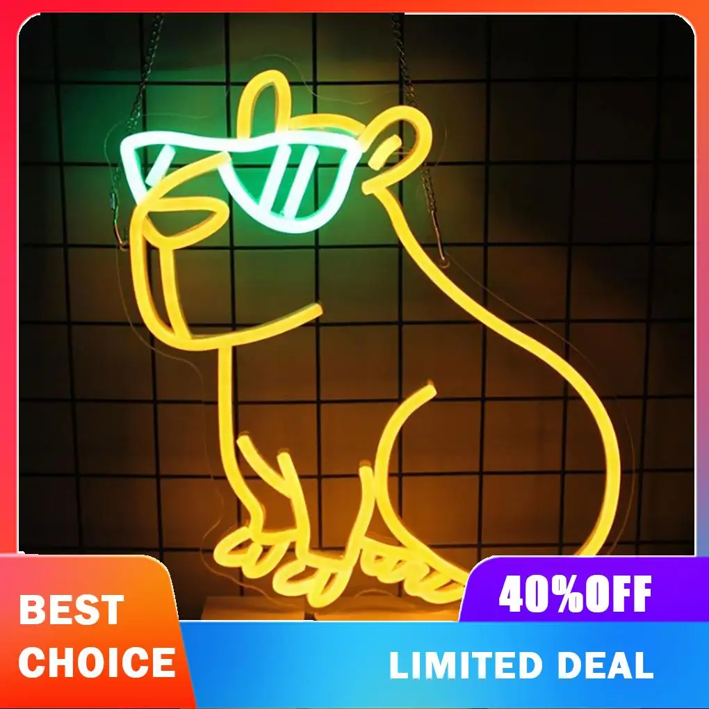 Flexible LED Neon Night Light For Kids Animal-themed Stylish Glasses Brightens Up Bedroom Space