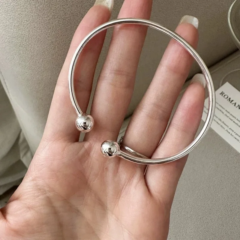 925 Sterling Silver Bracelets for Women Men String Accessories Trend Narrow Bar Balls Pendant Party Jewelry Gift