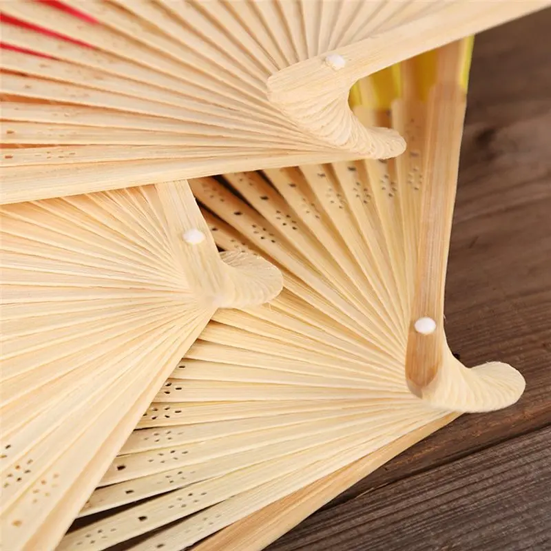 KSOL 50Pcs Wedding Hand Fans Paper Fan White Handheld Fan Chinese Bamboo Folding Fan for Party Supplies/Home Decor/DIY Gift