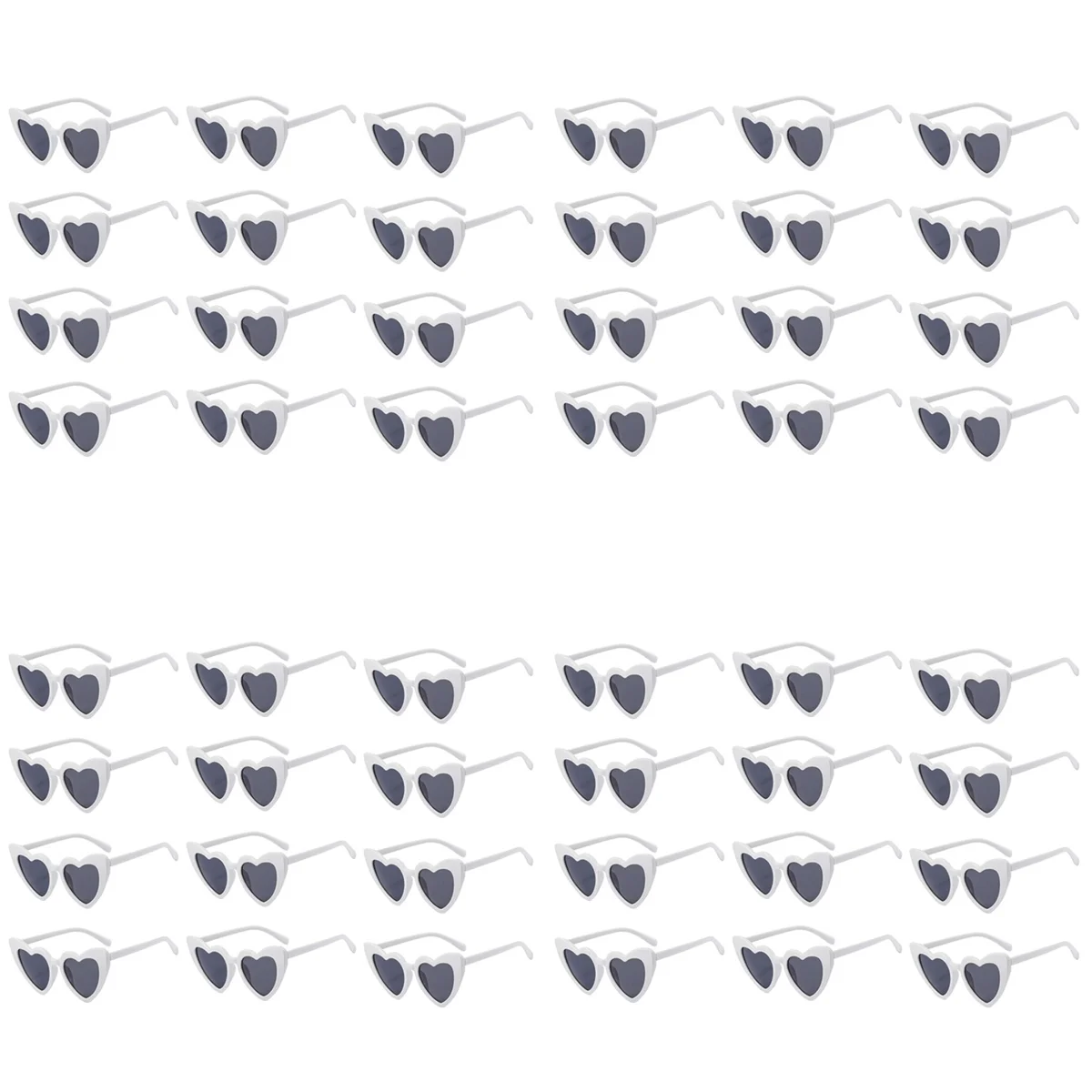 PORK-48X 웨딩 하트 모양 선글라스 처녀 파티 안경 신부 들러리 신랑 들러리 선물 화이트