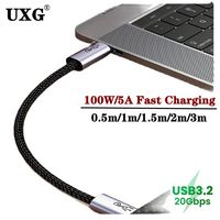 USB Type C to Type C Cable For Macbook PD 100W 5A USB 3.2 20Gbps ThunderBolt3 QC4.0 3.0 USB-C Cable Cord For Samsung Xiaomi 2/3m