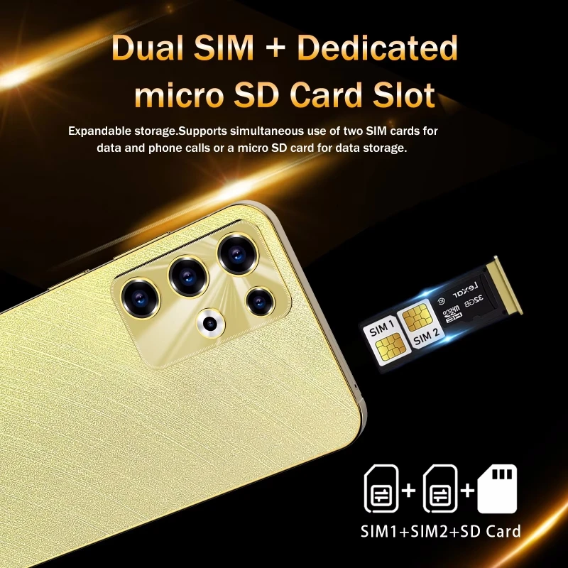 هاتف ذكي جديد 5G A75 Pro هواتف محمولة 10core ثنائي الشريحة هاتف 7.3 بوصة أندرويد Qualcomm8 Gen 2 فتح الهواتف المحمولة Celulares