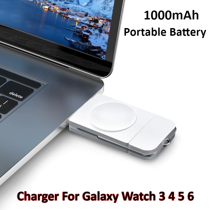 

1000mAh Charger For Galaxy Watch 3 4 5 6 Portable Battery Type C Charging For Samsung Galaxy Watch 5 4 3 Pro Charger Portable