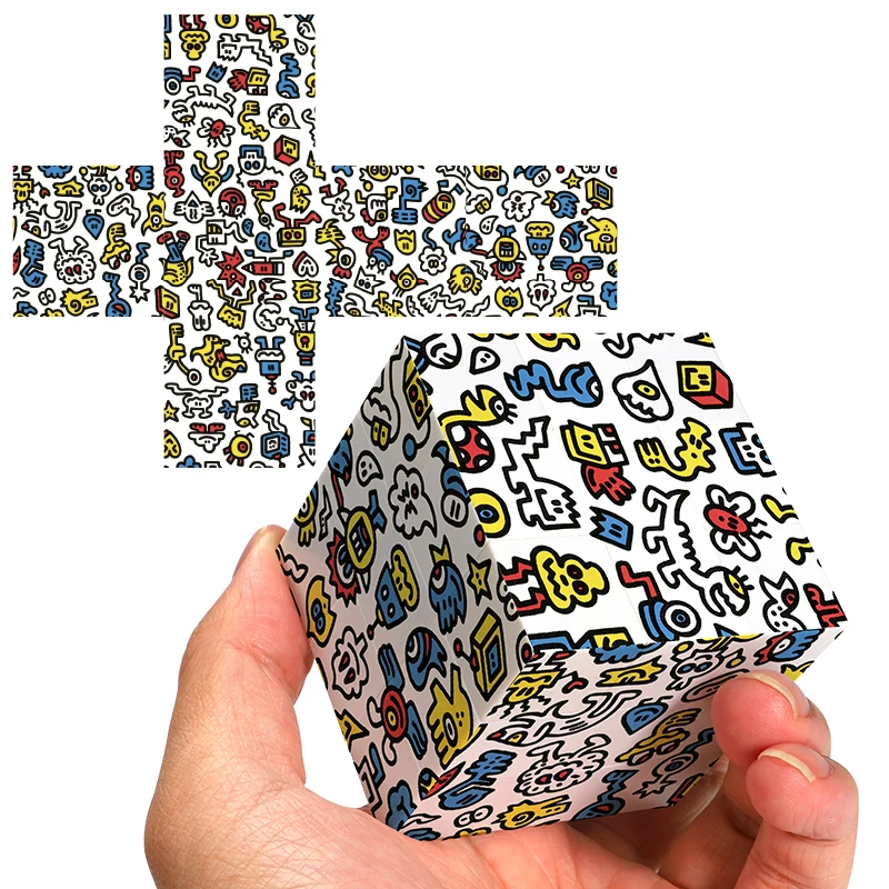 Cube de graffiti, cube magique 3x3, cube de vitesse 3x3x3, jouets adaptés aux enfants et aux adultes, cadeaux pour événements de fête, souvenirs de collection