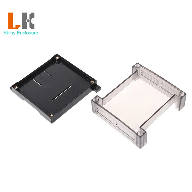LK-PLC24 Semi Transparant Din Rail Electronics Box PLC Plastic Industrial Control Junction Box Pcb Housing Case 95x90x40mm