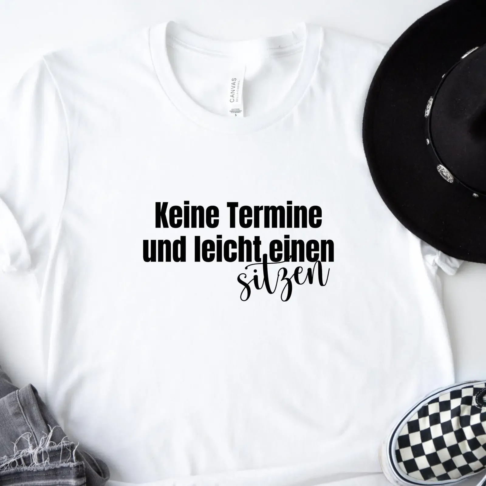 Funny German Quote No Appointments Chill Drinking Slogan T Shirt Casual Birthday for  vintage Washed designer clothes Soft