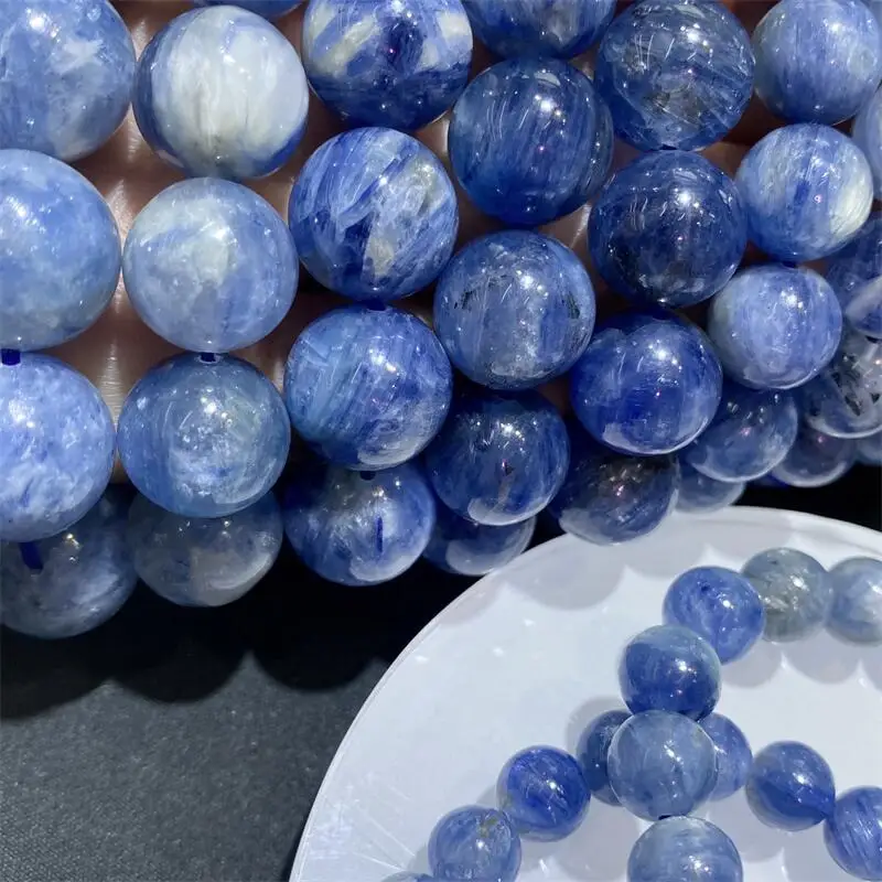 Natural Kyanite Bead Bracelet Handmade Fortune Energy Bangle Mineral Woman Amulet Jewelry Gift 1PCS 7/8/9/10/11/12/14MM