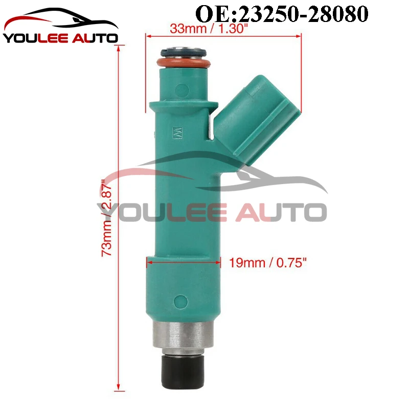 4PCS 23250-28080 23209-28080 23250-0H060 23209-0H060 Injetores de combustível para Toyota Corolla Camry Rav4 Solara Matrix Scion xB tC 2.4L