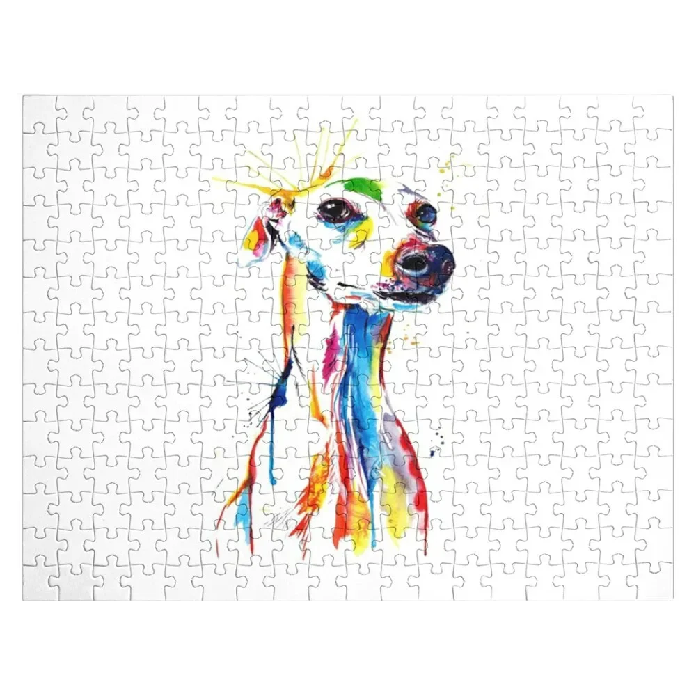 

funny Whippet Italian dog art watercolor Jigsaw Puzzle Custom Wooden Gift Christmas Toys Custom With Photo Jigsaw Custom Puzzle