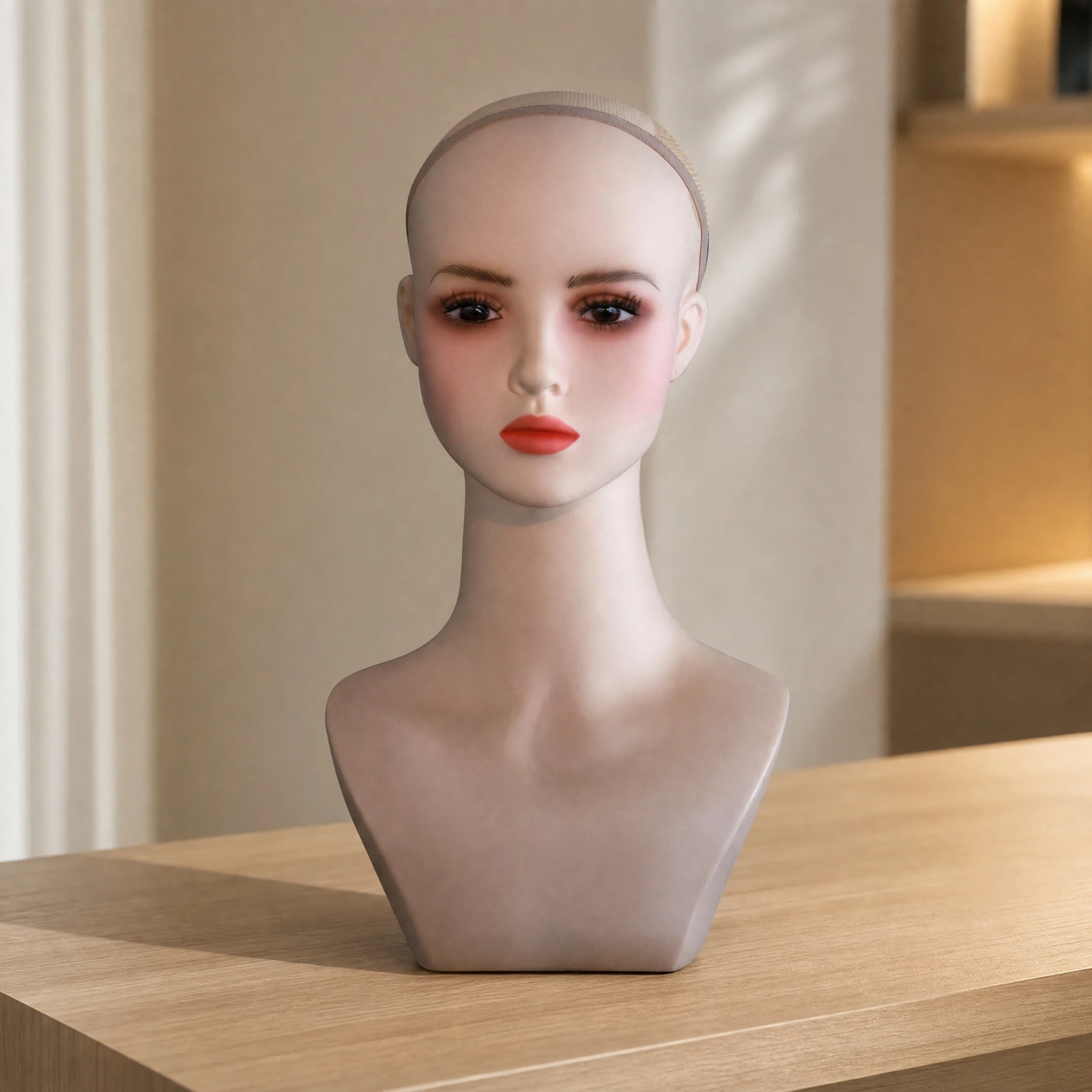 Female Mannequin Head and Bust Easy to Style PVC Mannequin Head Bust Lightweight Pin-Friendly for Boutique Owners, Salon Styling